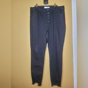 Kancan East Hartford High Rise Button Fly Black Skinny Jeans sz 1XL